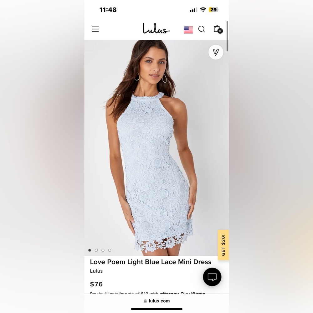 Lulus love poem light blue dress